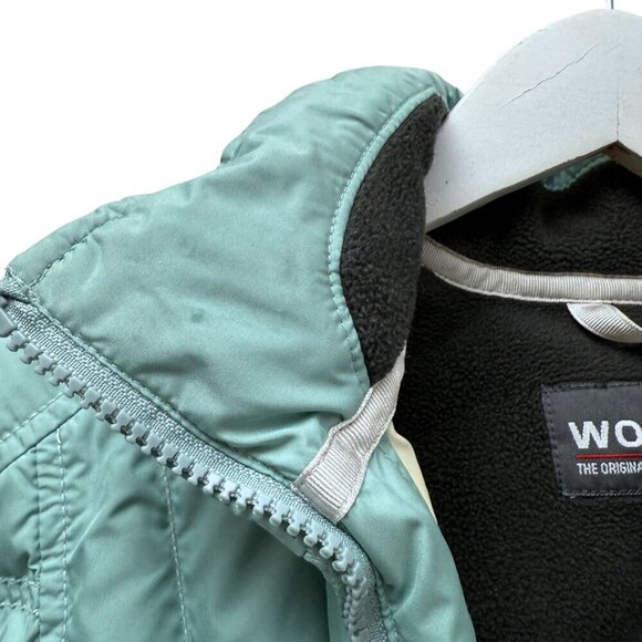 WOOLRICH Womens Puffer Vest Size Small Seafoam Green Jacket Zip Front Ski Snow - Picture 6 of 12